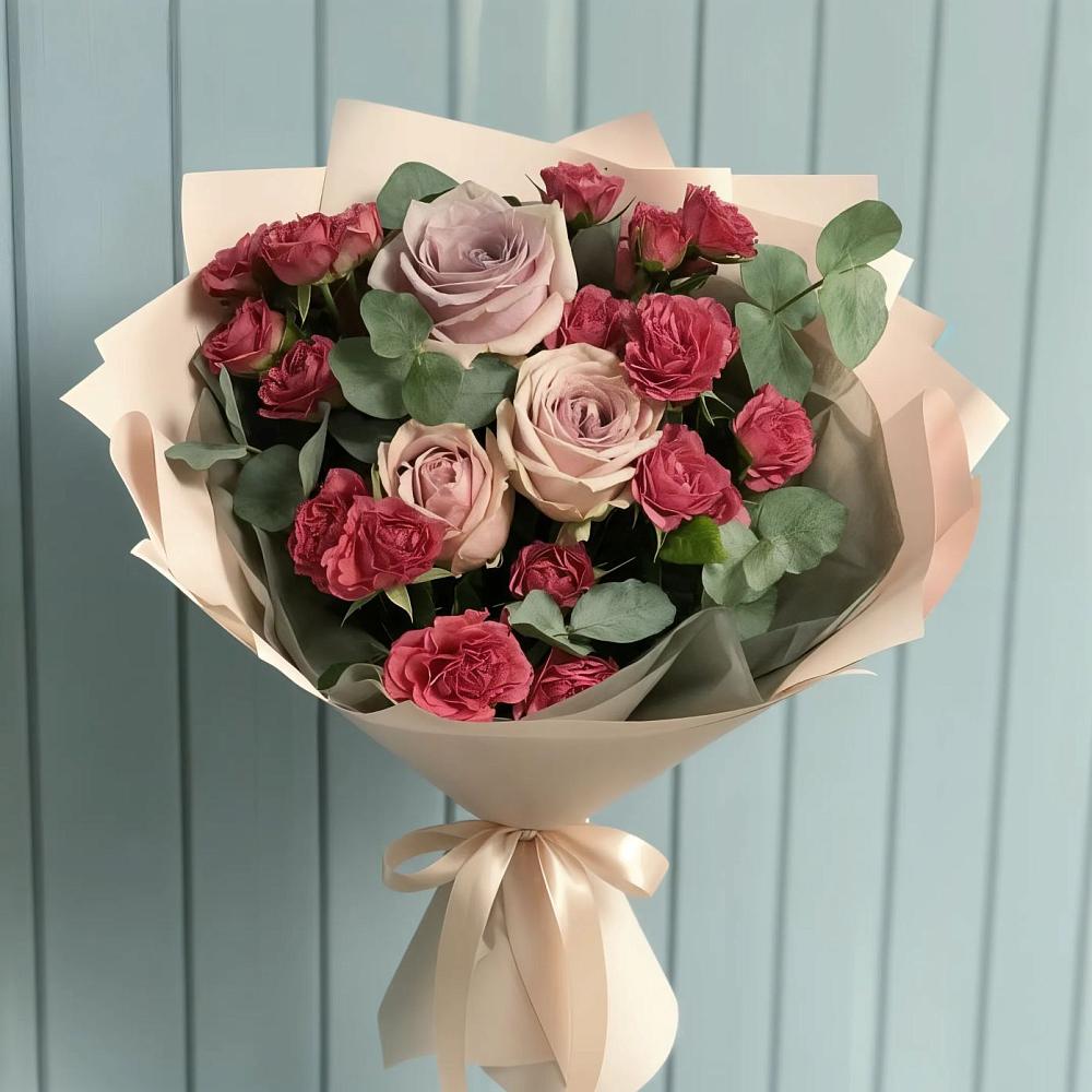 Букет цветов из: Гвоздики и Розы в Куркино