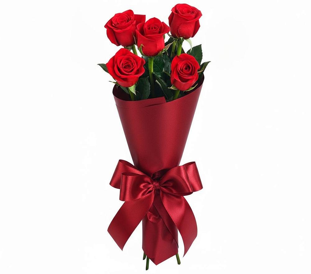 Букет 5 Красных роз Эдлесс Лав в Куркино