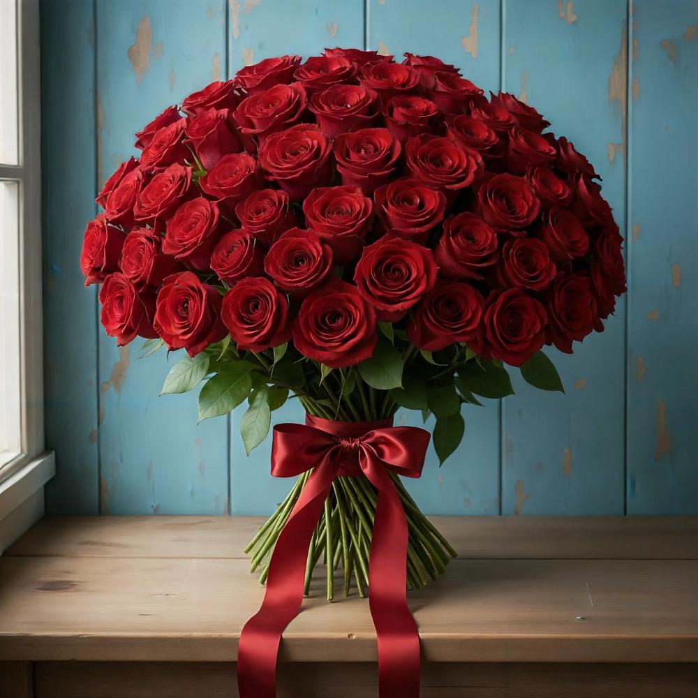 Букет Красные розы Блэк Меджик в Куркино