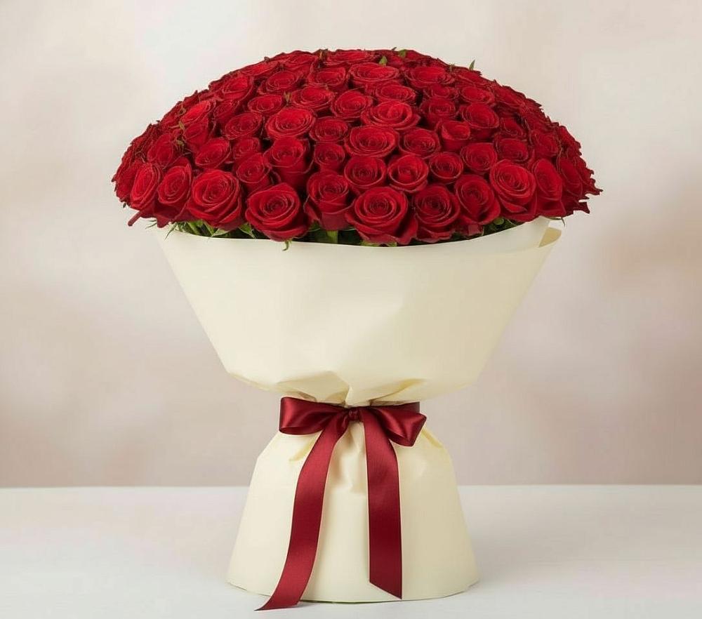 Букет 101 Красная роза Милано в Куркино