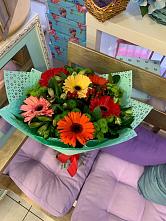 Букет цветов из:  Герберы, Хризантемы и Альстромерии #REPLACE_PRED# Куркино