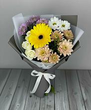 Букет цветов из:  Розы, Герберы и Хризантемы #REPLACE_PRED# Куркино