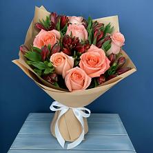 Букет цветов из:  Розы и Альстромерии в Куркино