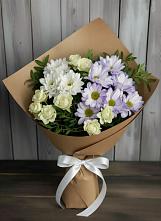 Букет цветов из:  Хризантемы и Розы в Куркино