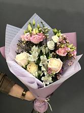 Букет цветов из:  Альстромерии, Розы и Лизиантусы #REPLACE_PRED# Куркино