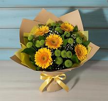 Букет цветов из:  Герберы и Хризантемы в Куркино