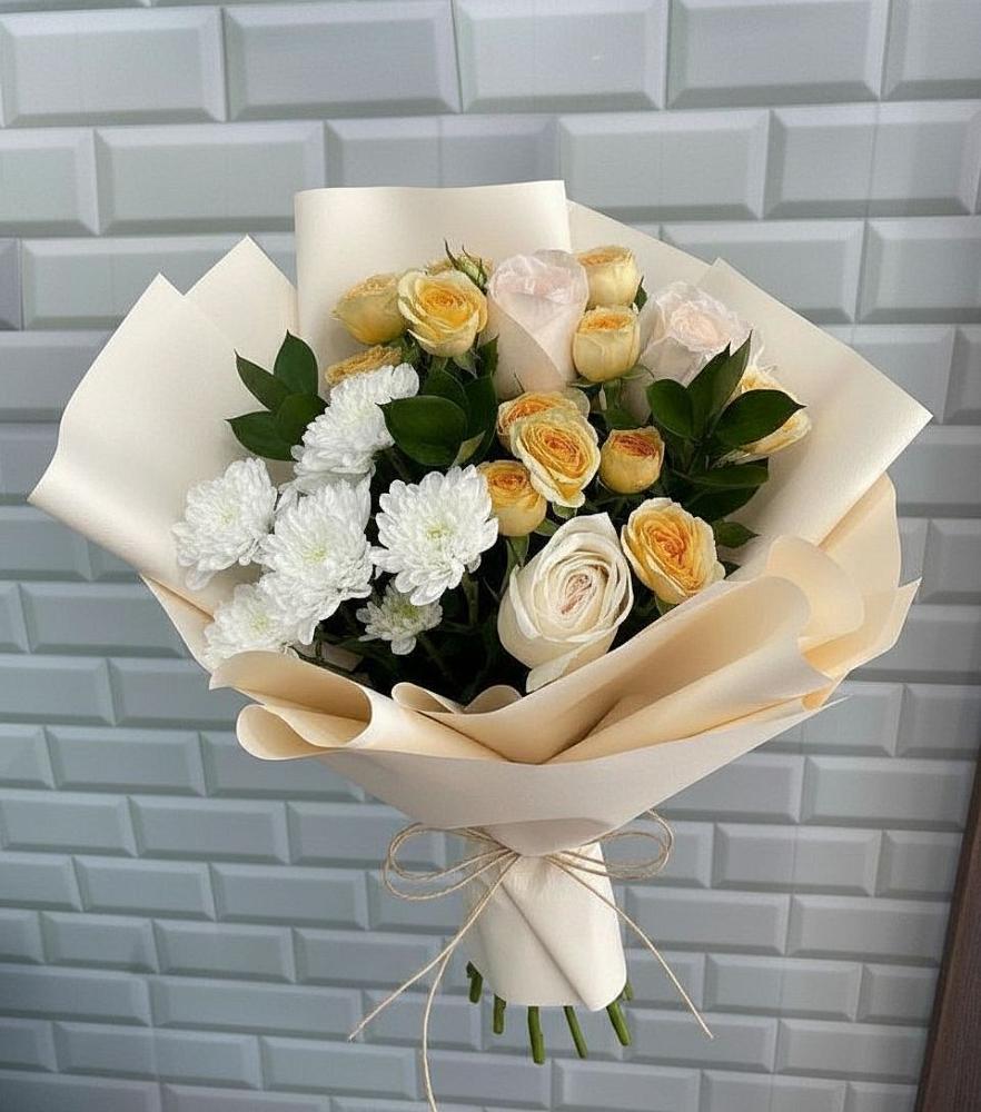 Букет цветов из: Розы и Хризантемы в Куркино