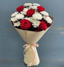 Букет цветов из:  Розы и Хризантемы в Куркино