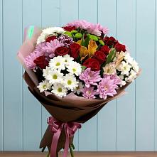 Букет цветов из:  Розы, Хризантемы и Альстромерии в Куркино