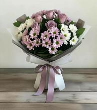 Букет цветов из:  Хризантемы и Розы в Куркино