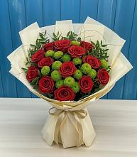 Букет цветов из:  Розы и Хризантемы в Куркино