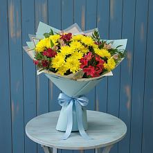 Букет цветов из:  Альстромерии и Хризантемы в Куркино